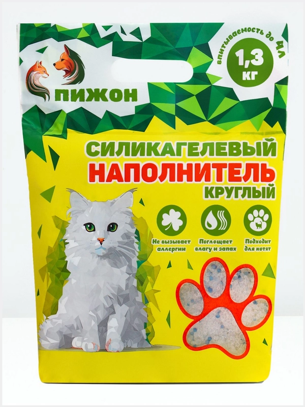Силикагелевый наполнитель для кошачьего туалета "Пижон"