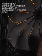 Синий зонт автоматический с чехлом, антиветер