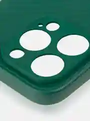 Тёмно-зелёный ребристый чехол для Apple iPhone 15 Pro силиконовый ROSCO матовый, тонкий, текстура карбон