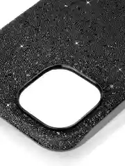 Черный чехол на Apple iPhone 15 блестящий ROSCO пластиковый с силиконом, стразами, кристаллами