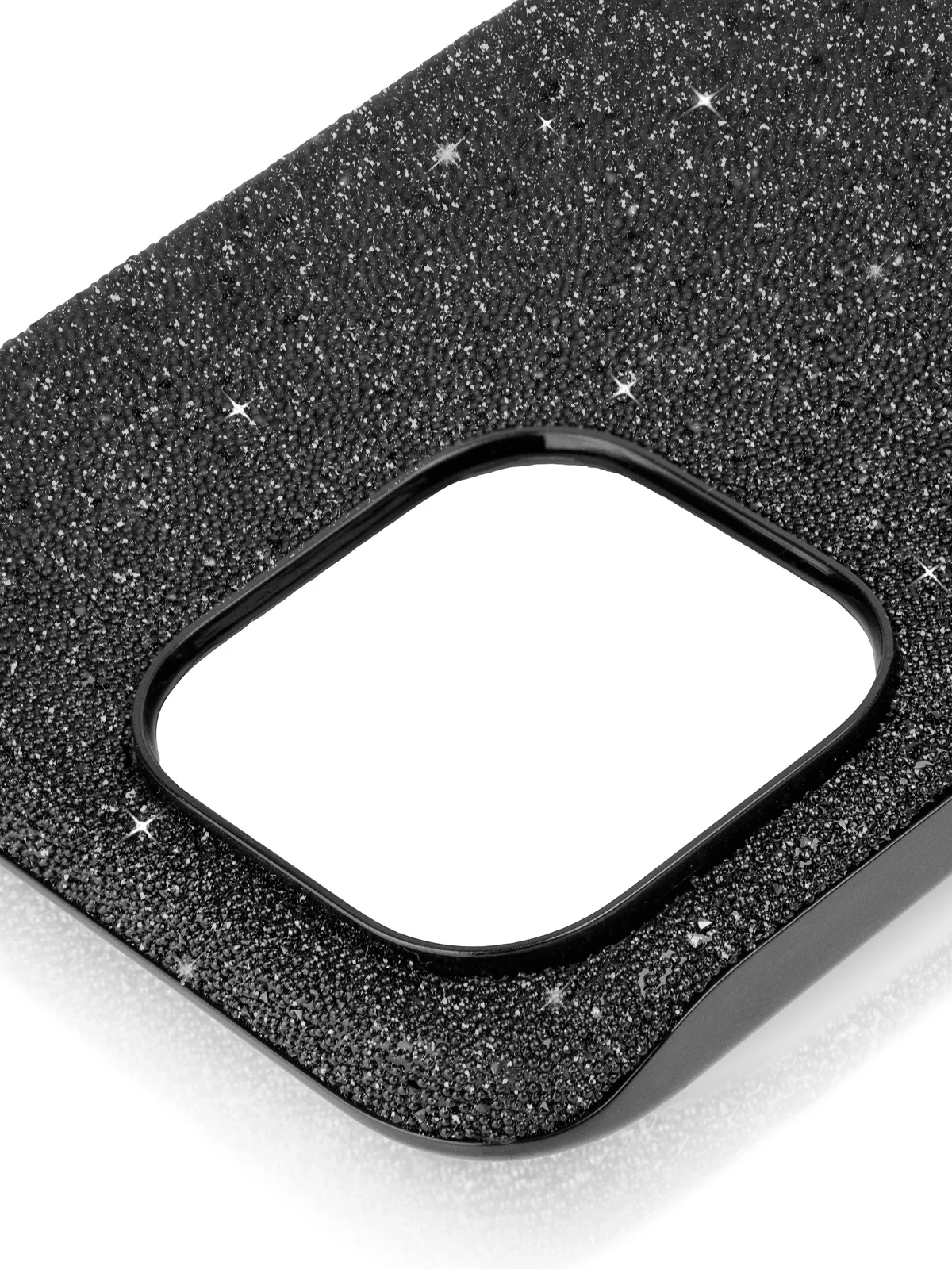 Черный чехол на Apple iPhone 15 Pro Max блестящий ROSCO пластиковый с силиконом, камнями стразами