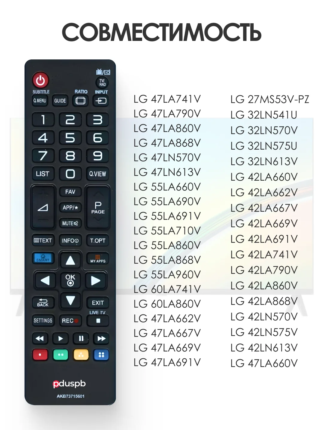 Универсальный пульт ду LG для телевизора Лджи Smart TV / AKB73715601