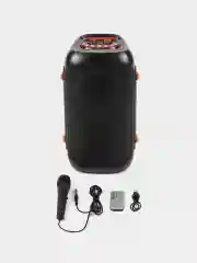 Черный колонка Bluetooth с LED-подсветкой JQS 20Вт (USB/SD/AUX/FM) + микрофон