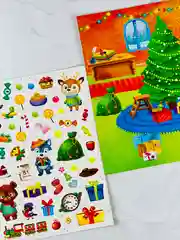 Книга книжка многоразовые наклейки дед мороз снеговик подарок новогодние