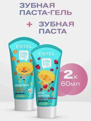 ESTEL Набор зубных паст для детей LITTLE ME со вкусом земляники и апельсина 60+60 мл