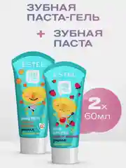 ESTEL Набор зубных паст для детей LITTLE ME со вкусом земляники и апельсина 60+60 мл