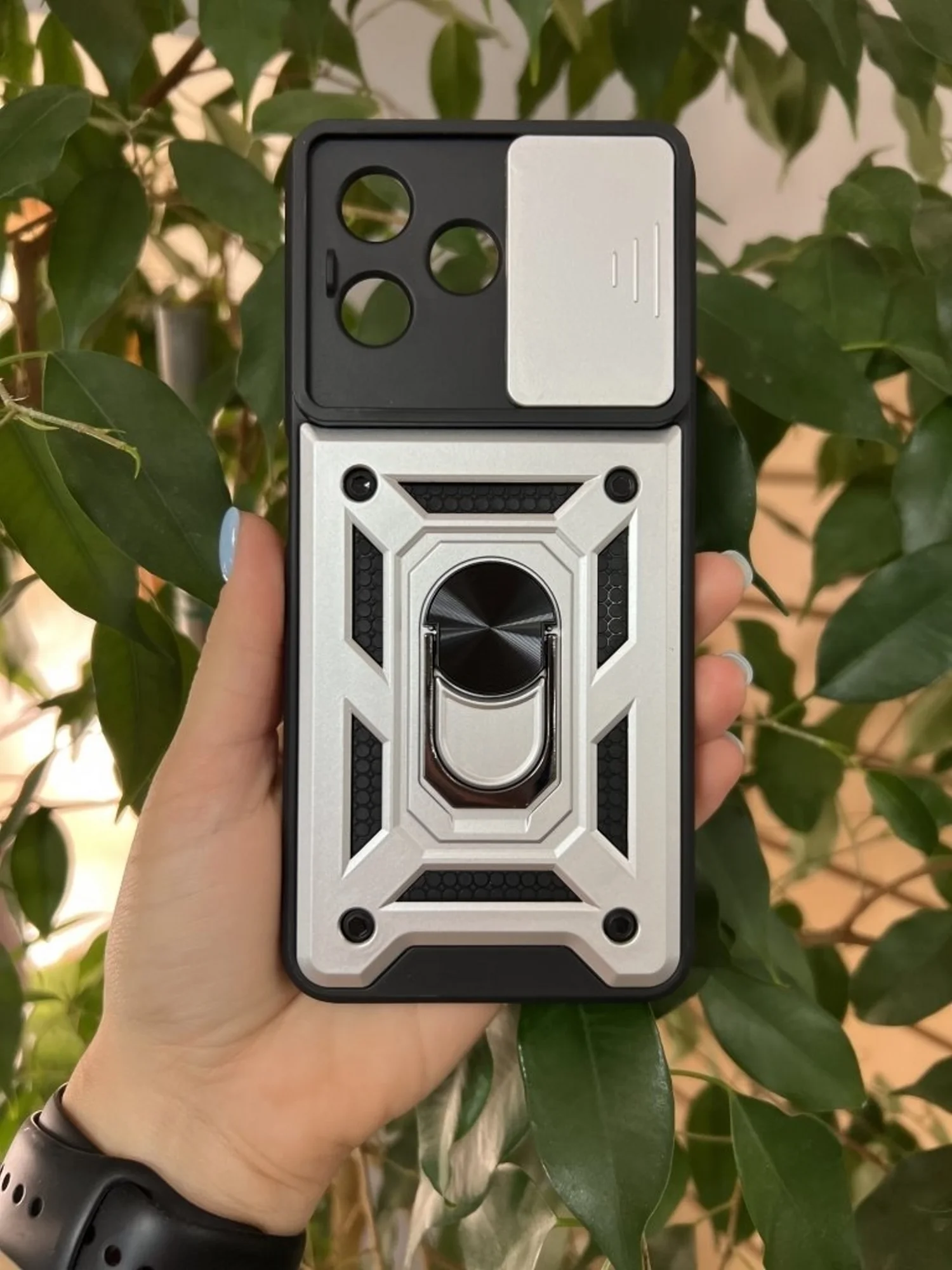 Серебряный чехол противоударный armors для Realme C51 и Realme C53 и Realme Note 50