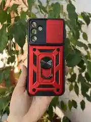 Красный чехол противоударный armors для Samsung A15 4G / Самсунг А15 4G с защитой камеры