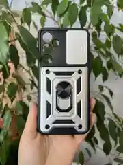 Серебряный чехол противоударный armors для Samsung A35 5G / Самсунг А35 5G с защитой камеры