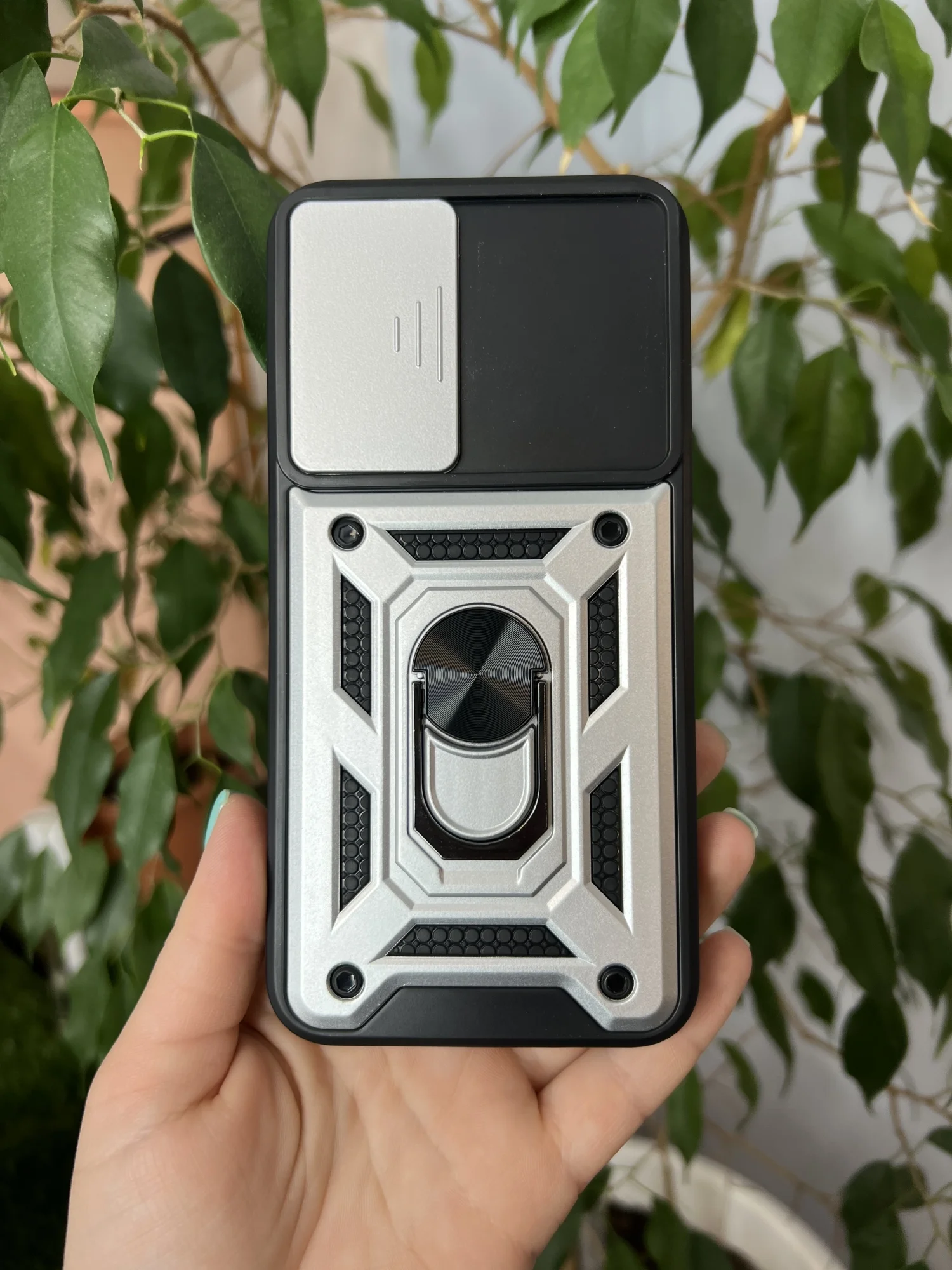 Серебряный чехол противоударный armors для Samsung A35 5G / Самсунг А35 5G с защитой камеры