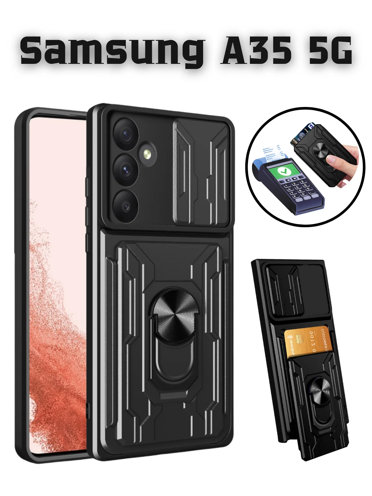 Хром чехол противоударный armors для Samsung A35 5G / Самсунг А35 5G с защитой камеры