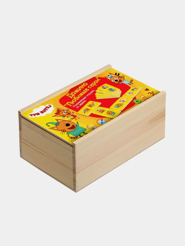 Игрушка Буратино Игрушка деревянная домино  Три кота