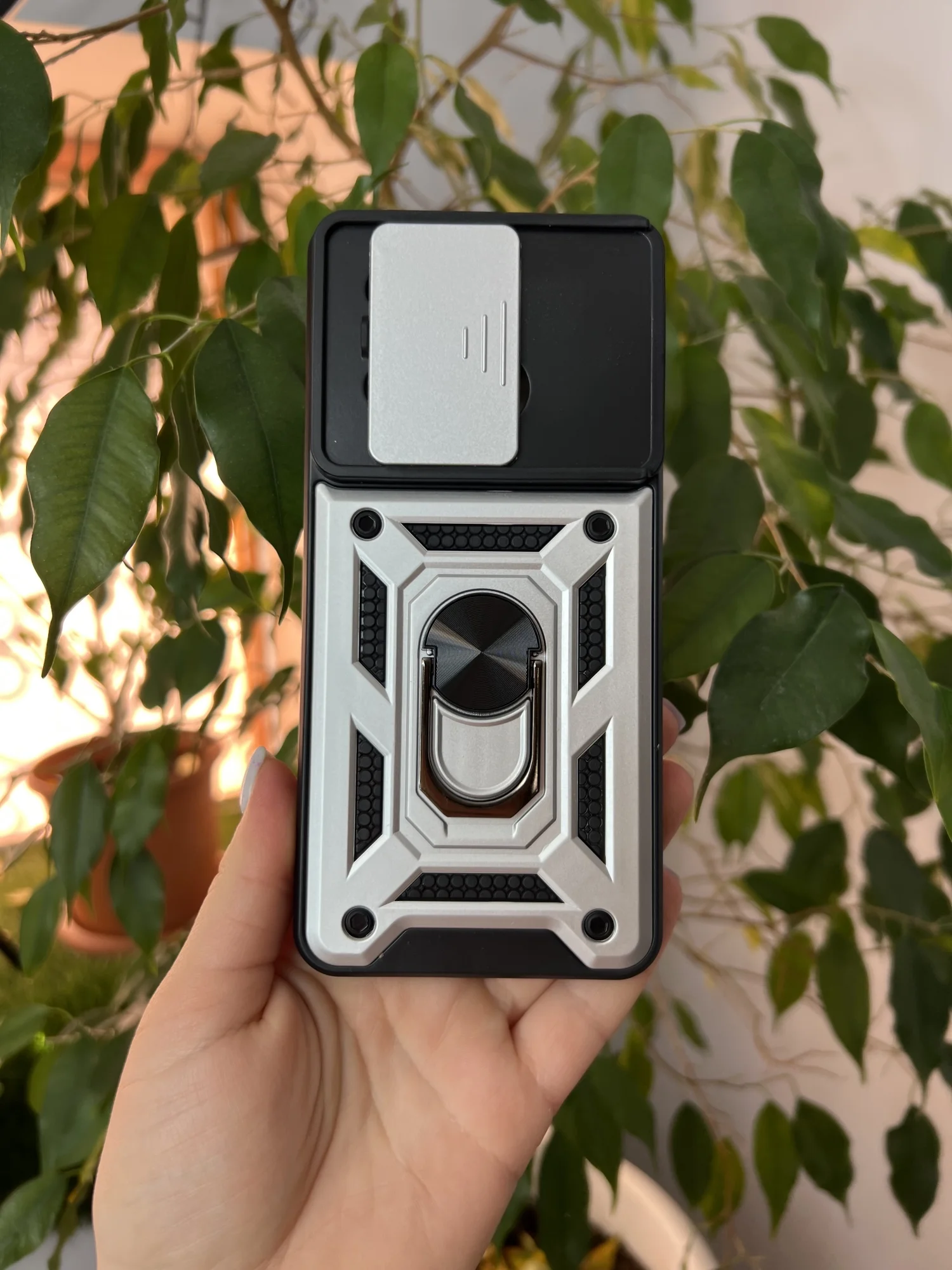 Серебряный чехол противоударный armors для Xiaomi Poco X6 5G и Xiaomi Redmi Note 13 Pro 5G