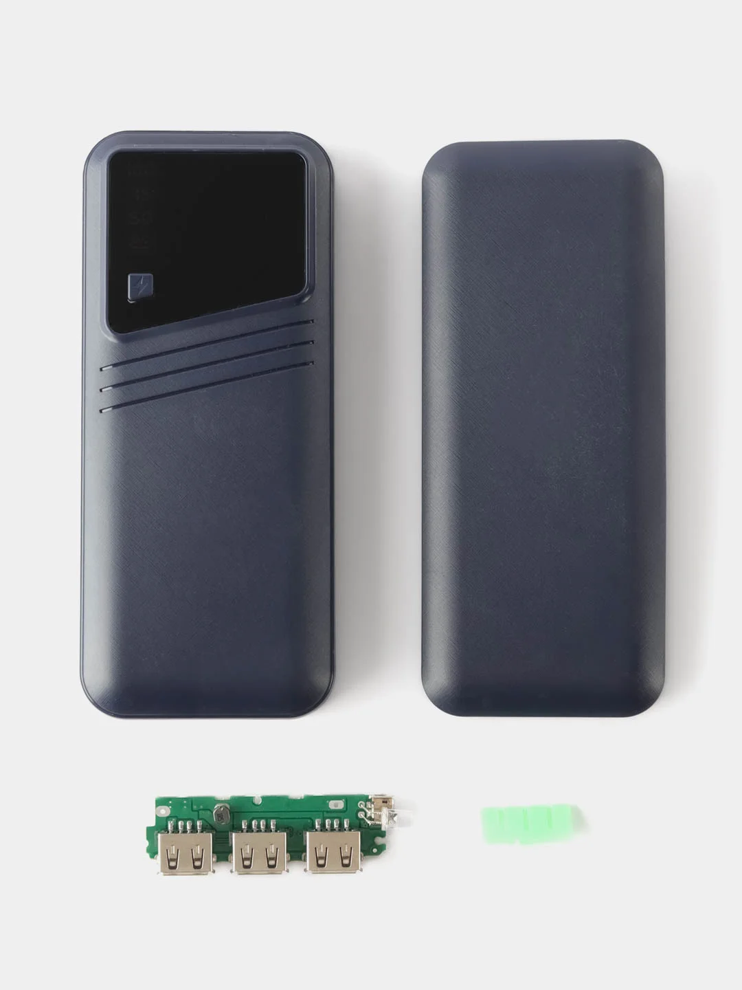 Синий повербанк, внешний аккумулятор 5 АКБ 18650 портативный Power Bank макс емоксть20000 mAh