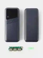 Синий повербанк, внешний аккумулятор 5 АКБ 18650 портативный Power Bank макс емоксть20000 mAh