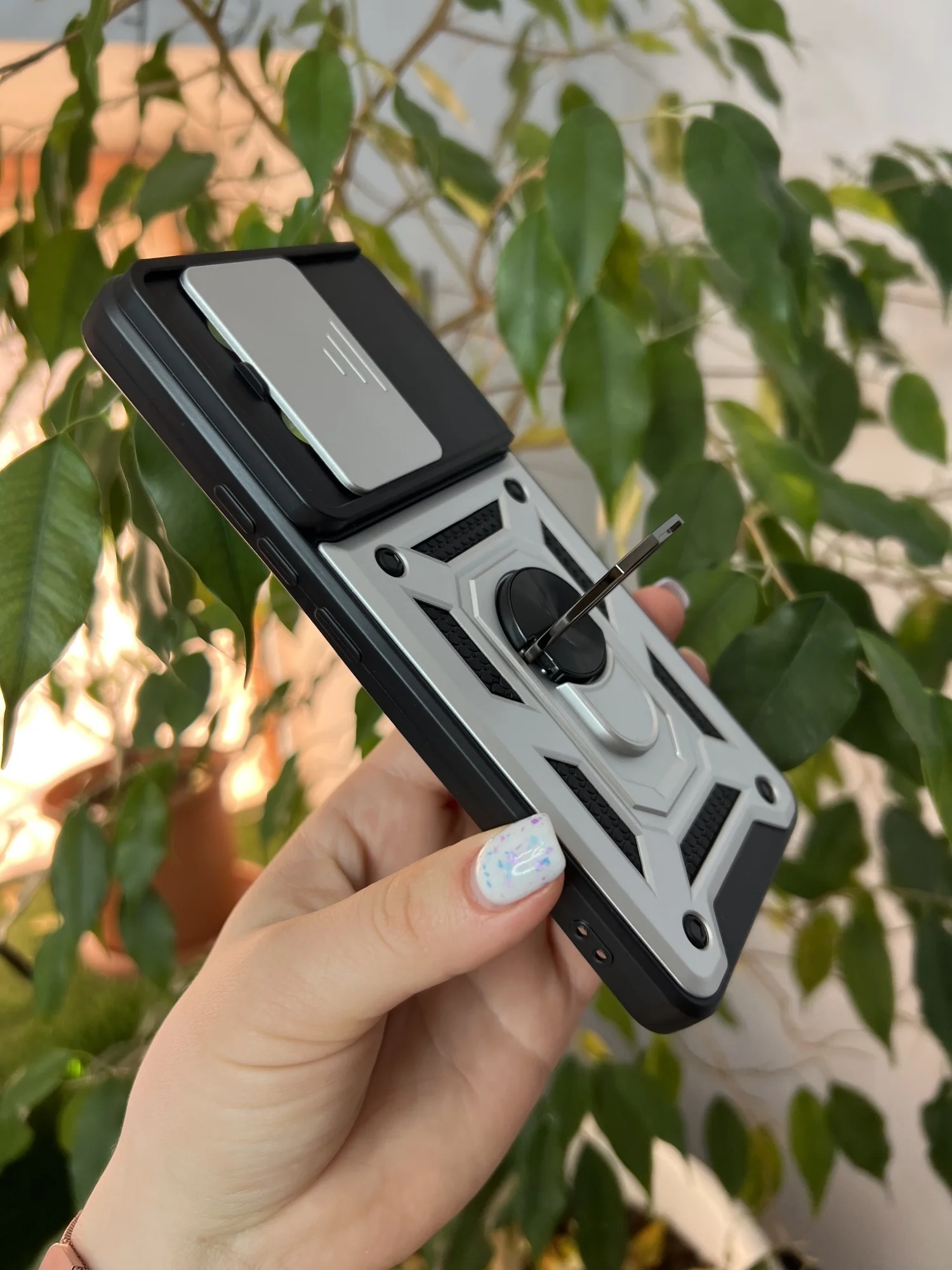 Серебряный чехол противоударный armors для Xiaomi Poco X6 5G и Xiaomi Redmi Note 13 Pro 5G