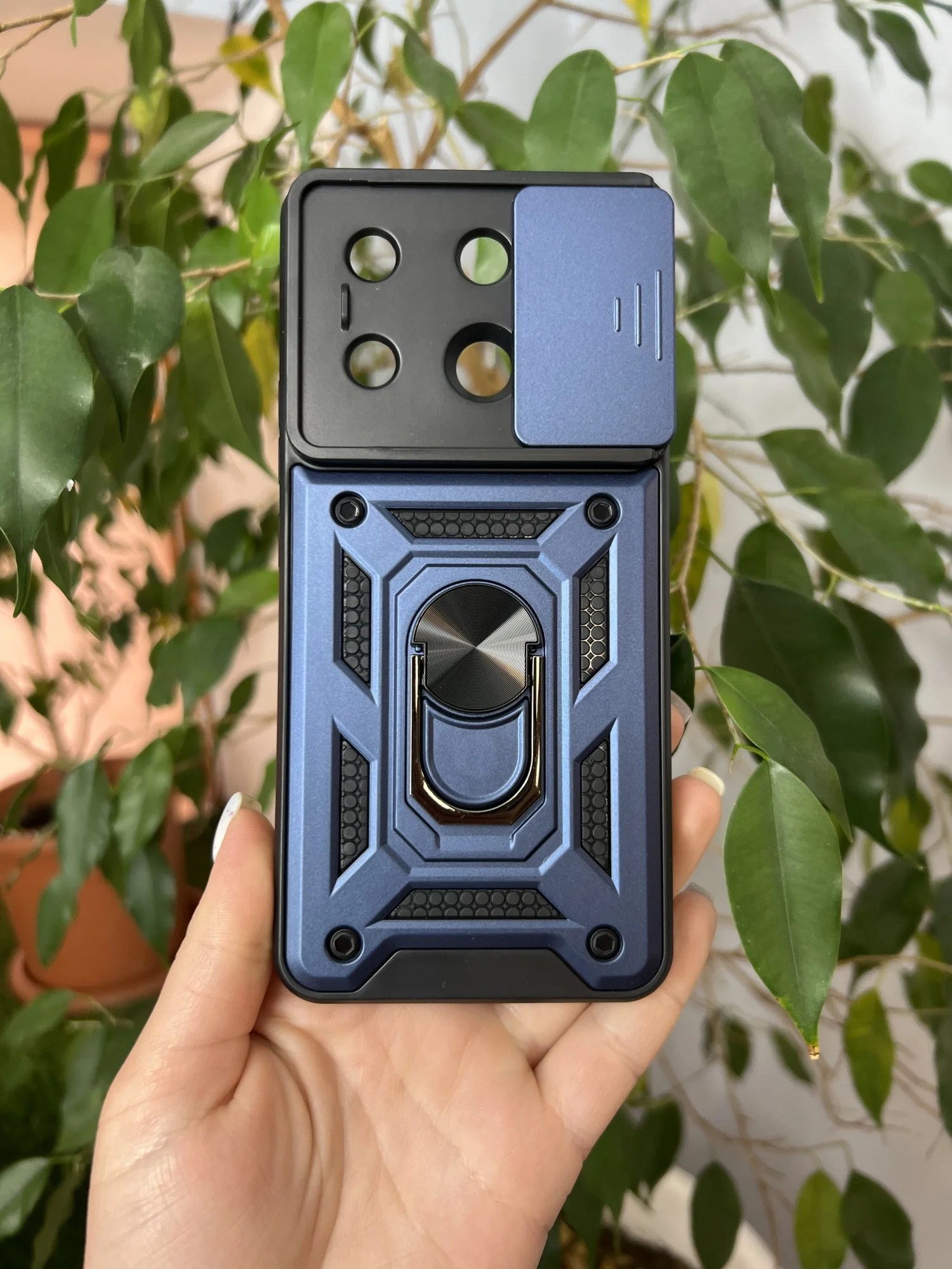 Темно-синий чехол противоударный armors для Xiaomi Poco X6 5G и Xiaomi Redmi Note 13 Pro 5G
