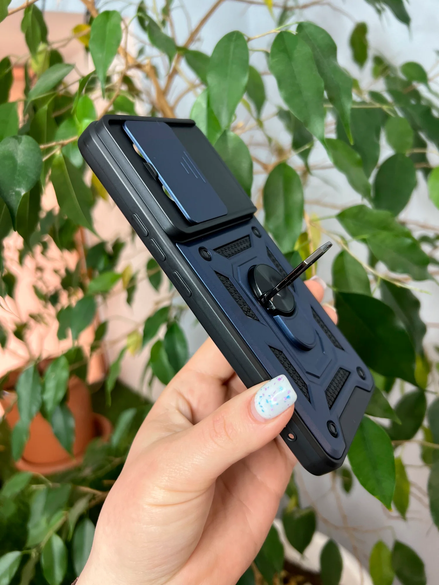Темно-синий чехол противоударный armors для Xiaomi Poco X6 5G и Xiaomi Redmi Note 13 Pro 5G