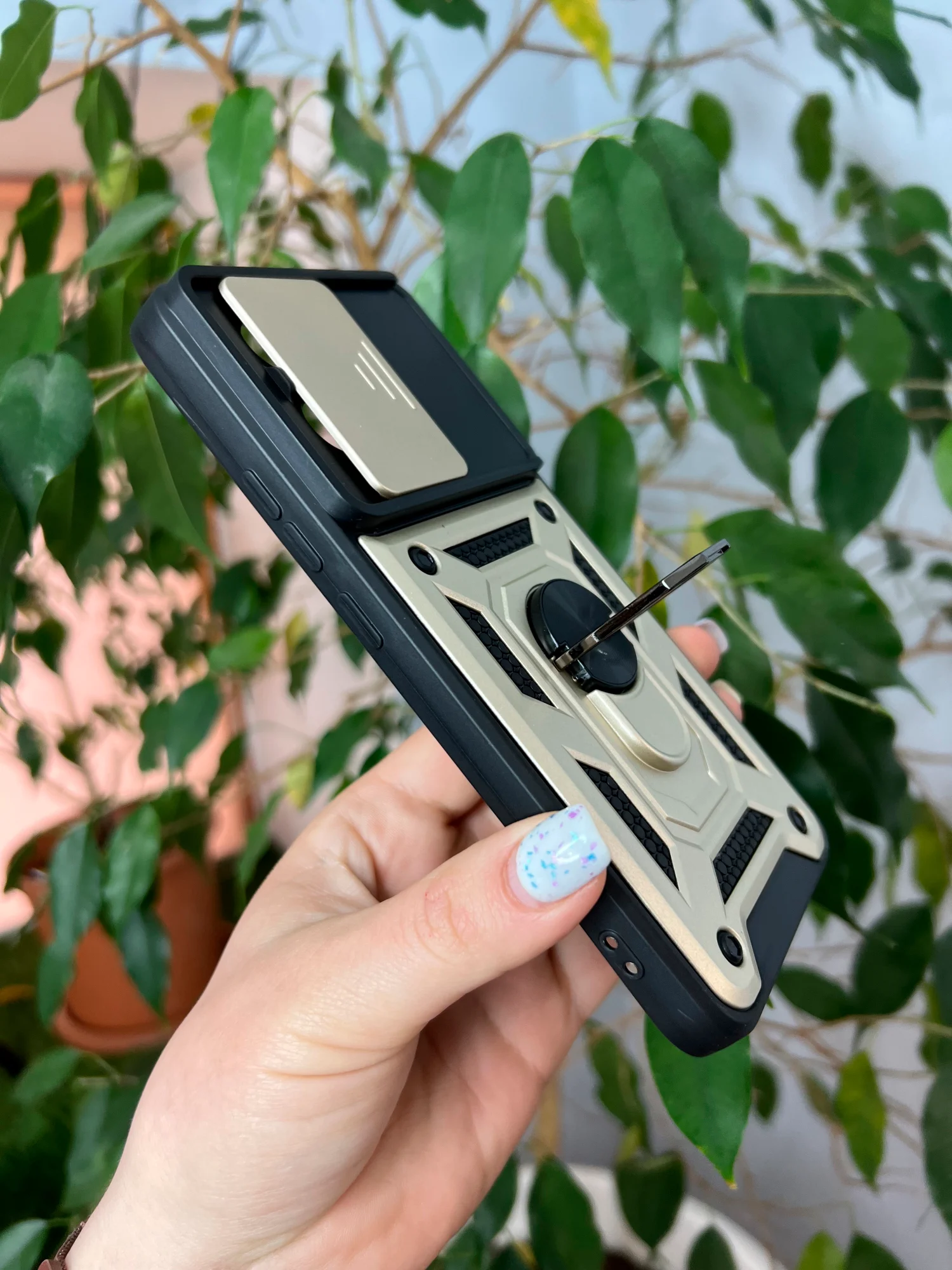 Золотой чехол противоударный armors для Xiaomi Poco X6 Pro 5G / Поко Х6 Про 5G с защитой камеры