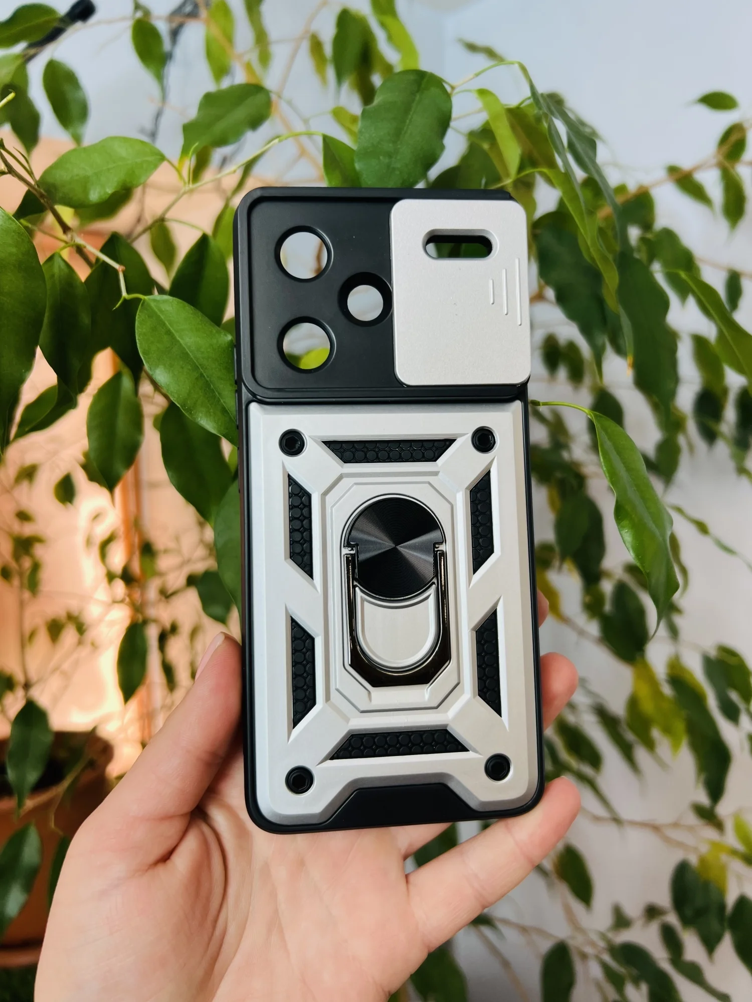 Серебряный чехол противоударный armors для Xiaomi Redmi Note 13 Pro Plus / Редми Нот 13 Про Плюс