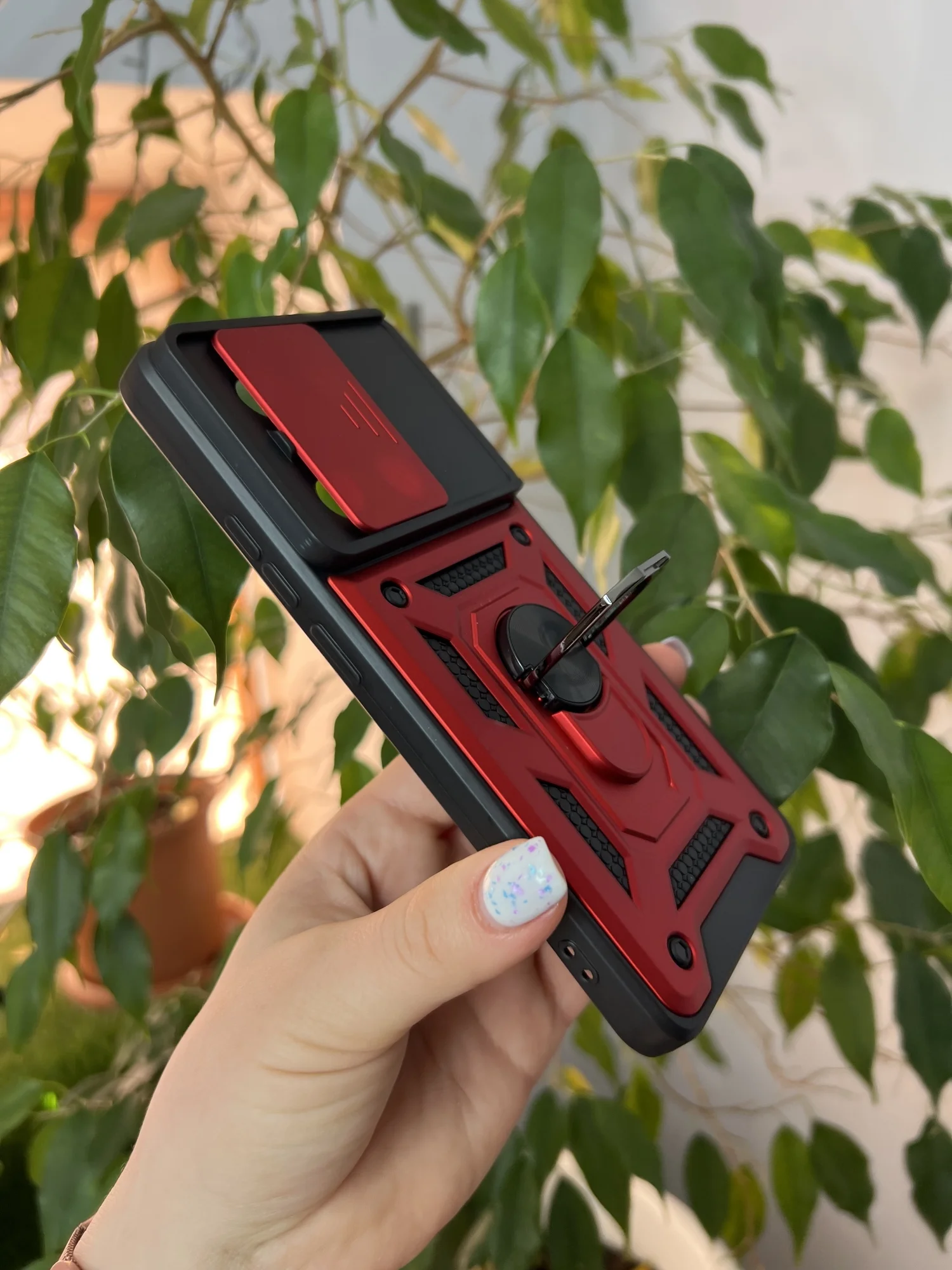 Красный чехол противоударный для Xiaomi Redmi Note 13 Pro 4G и Poco M6 Pro 4G