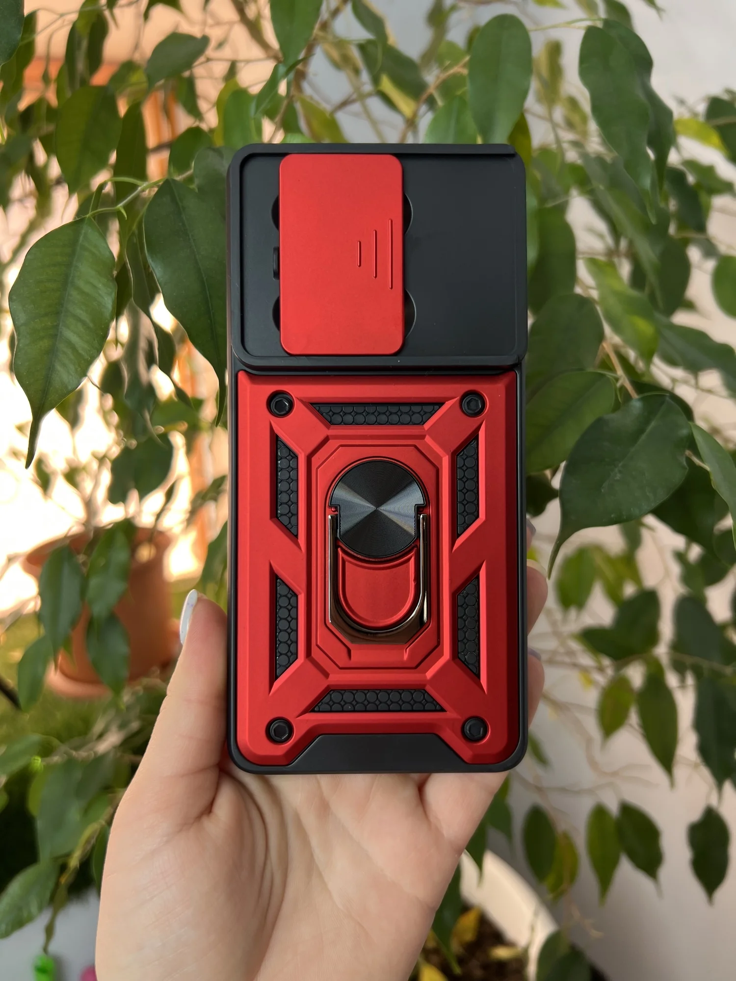 Красный чехол противоударный для Xiaomi Redmi Note 13 Pro 4G и Poco M6 Pro 4G