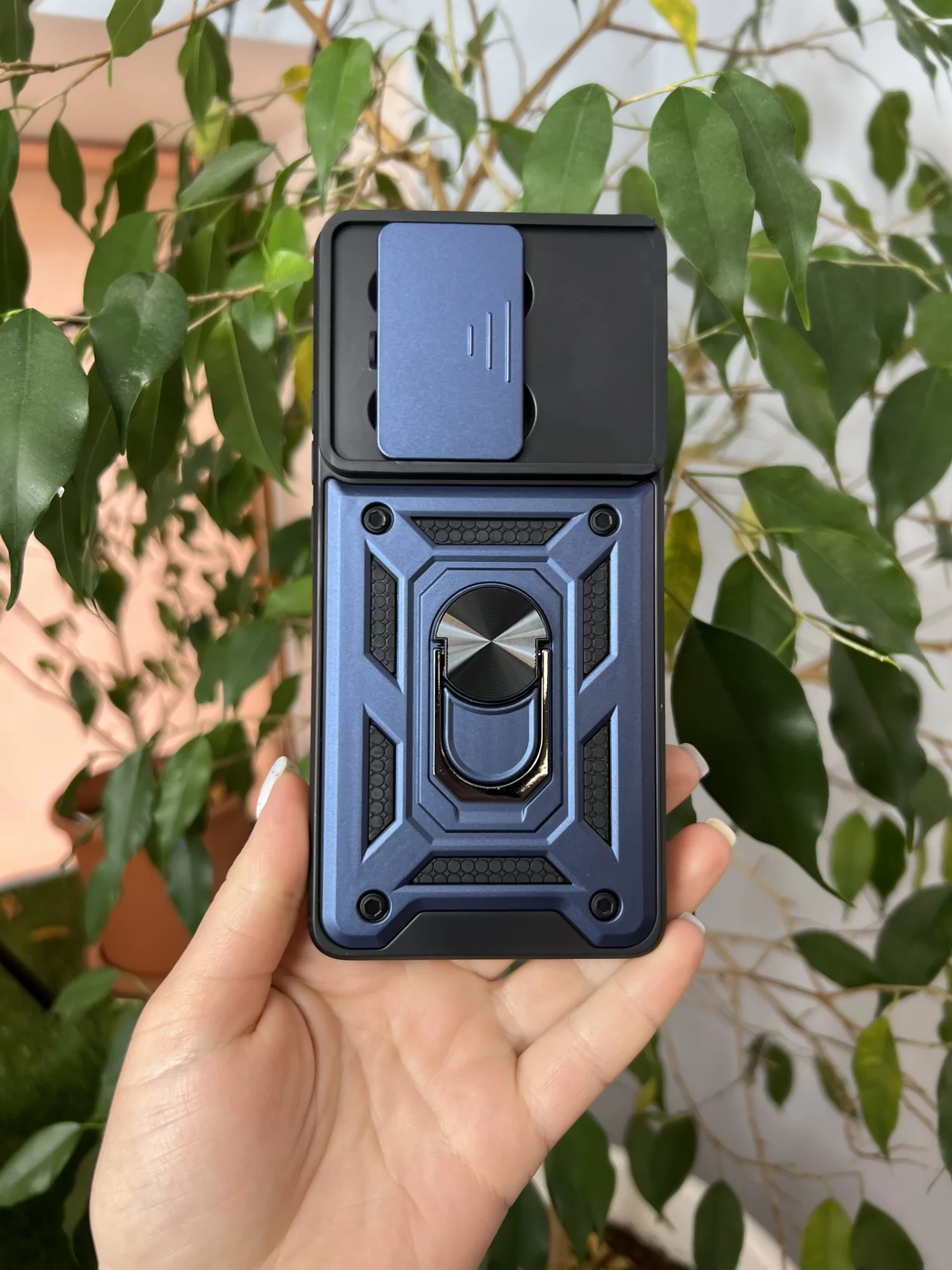 Темно-синий чехол противоударный для Xiaomi Redmi Note 13 Pro 4G и Poco M6 Pro 4G