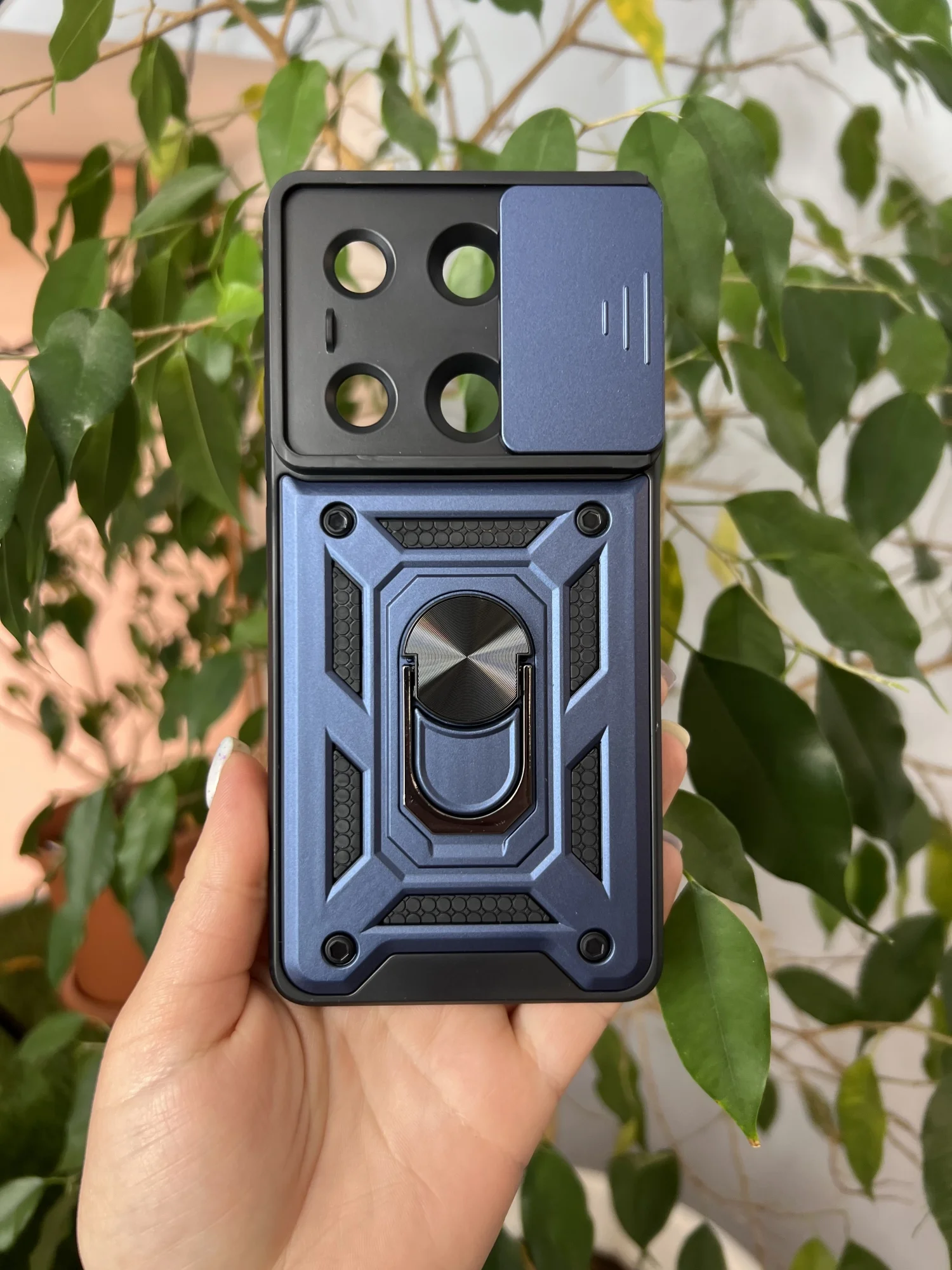 Темно-синий чехол противоударный для Xiaomi Redmi Note 13 Pro 4G и Poco M6 Pro 4G