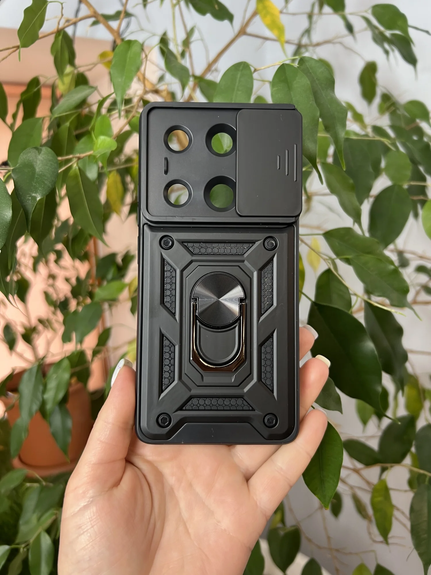 Черный чехол противоударный для Xiaomi Redmi Note 13 Pro 4G и Poco M6 Pro 4G