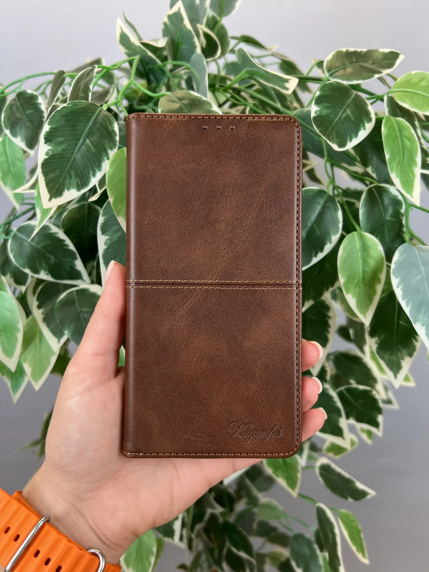Тёмно-коричневый чехол книжка elitcase для Xiaomi Poco F6 Pro / Поко Ф6 Про