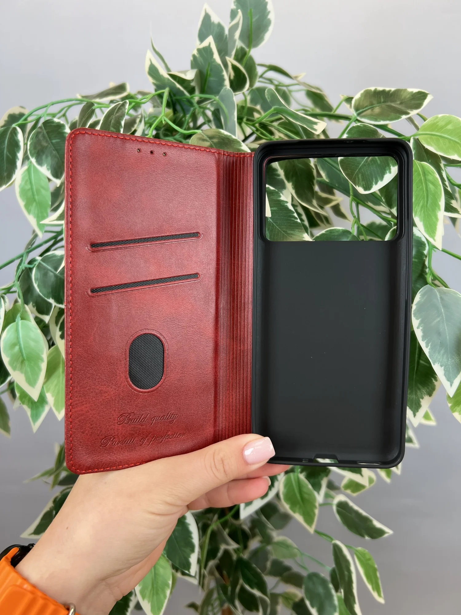 Красный чехол книжка elitcase для Xiaomi Poco F6 Pro / Поко Ф6 Про