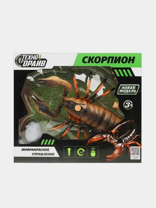 Скорпион на инфракрасном управлении Технодрайв, световые эффекты, поворот на 360 градусов