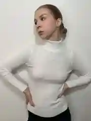 Белый водолазка женская кашемировая в рубчик
