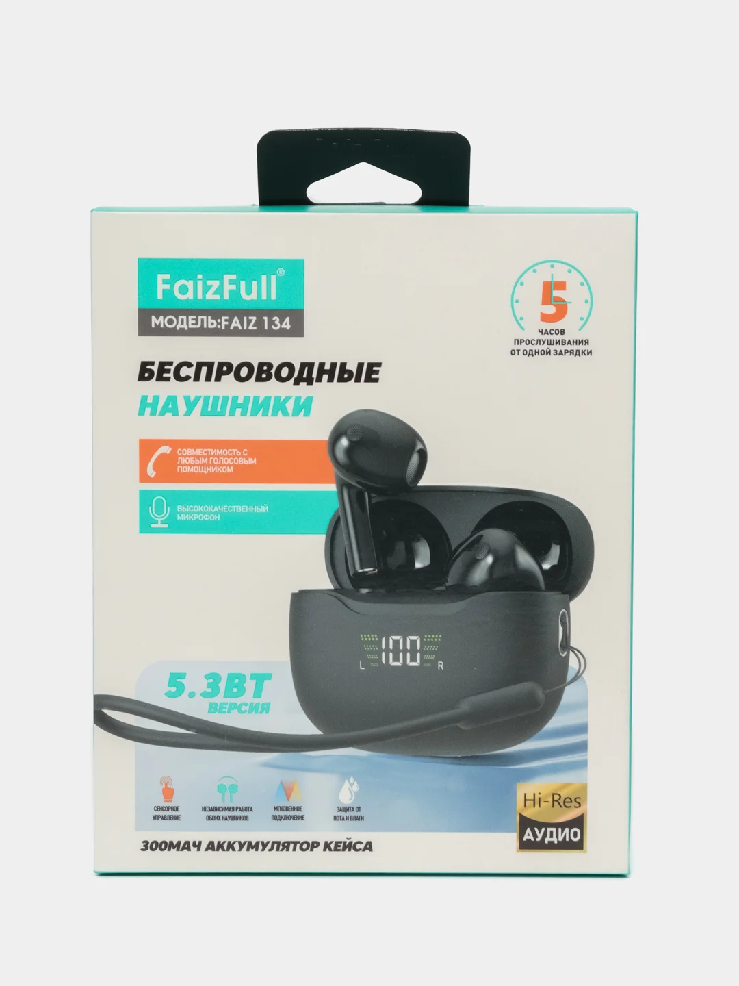 Черный беспроводные наушники FaizFull, с высококачественным микрофоном
