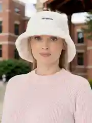 Белый женская теплая панама шляпа из искусственного меха