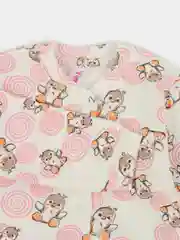 Розовый комплект из хлопка для новорождённого: кофточка и штанишки