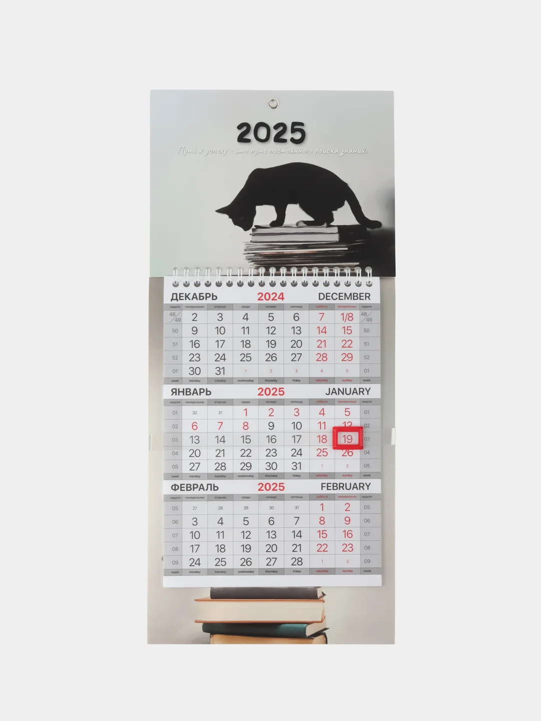 Календарь настенный квартальный отрывной 2025 Brauberg Smart cat, 116123