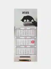 Календарь настенный квартальный отрывной 2025 Brauberg Smart cat, 116123