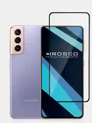 Прозрачный 1-2 шт стекло для Samsung Galaxy S21 защитное ROSCO прозрачное олеофобное с черной рамкой