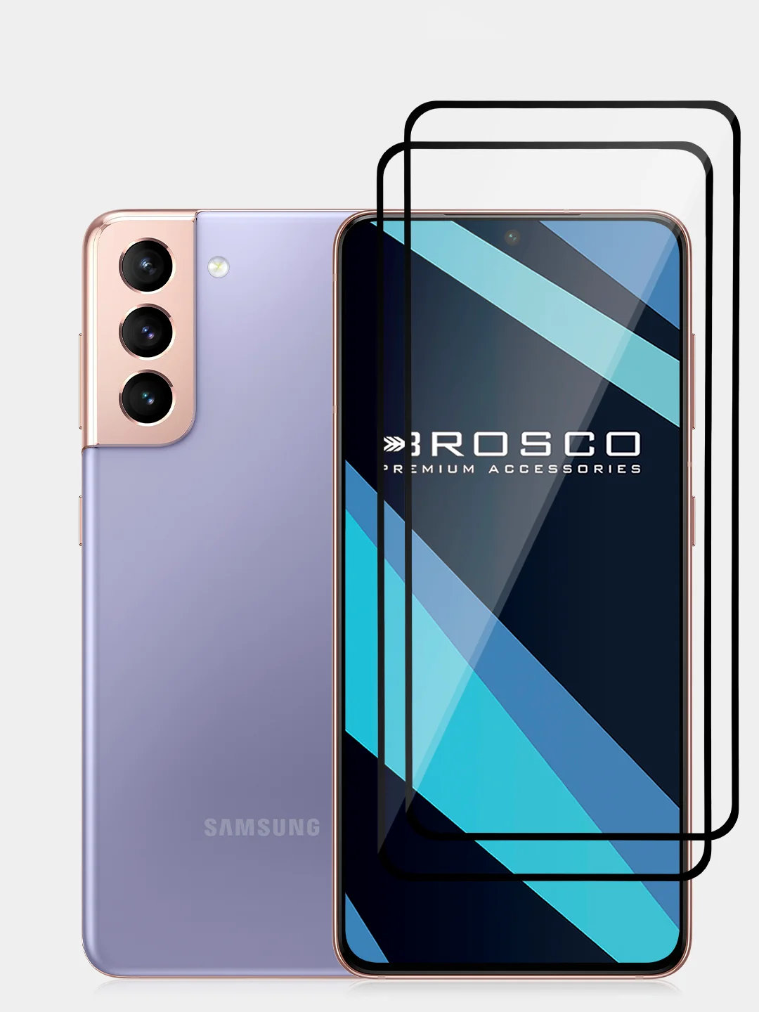 Прозрачный 1-2 шт стекло для Samsung Galaxy S21 защитное ROSCO прозрачное олеофобное с черной рамкой