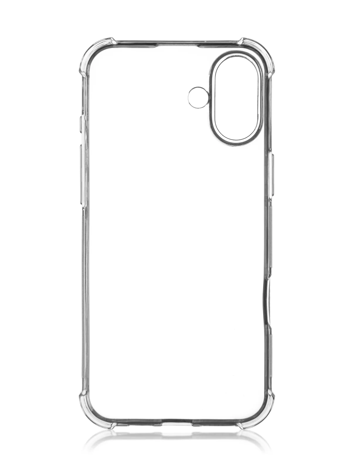 Прозрачный чехол для iPhone 16 Plus противоударный силиконовый ROSCO прозрачный с усиленными углами