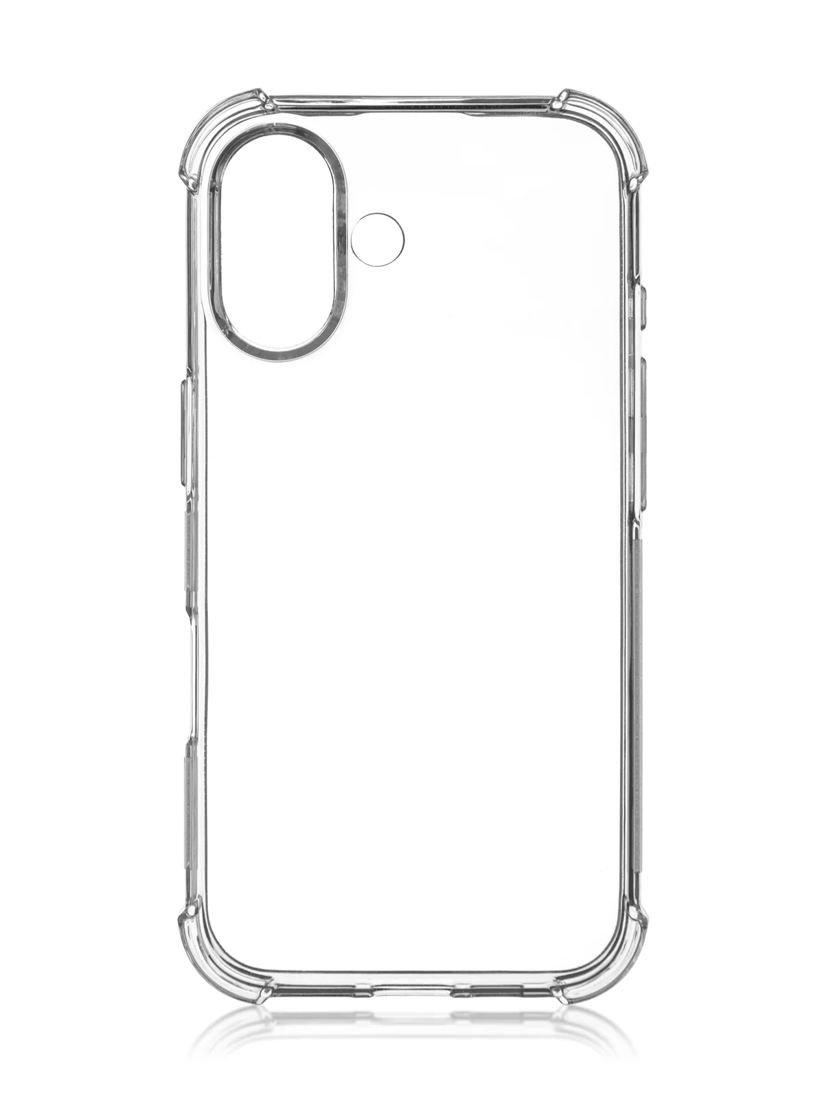 Прозрачный чехол для iPhone 16 противоударный силиконовый ROSCO прозрачный с защитой камер, углами