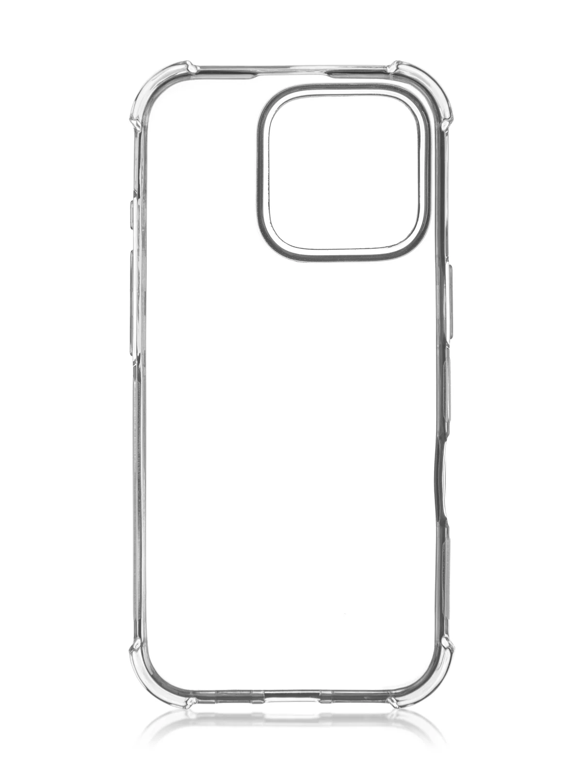Прозрачный чехол для iPhone 16 Pro противоударный силиконовый ROSCO прозрачный, с защитой камер, углов
