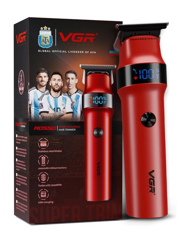 Триммер для волос и бороды, профессиональный, с тремя насадками, VGR V-987