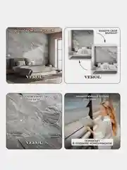 Серый фотообои 3D на стену флизелиновые "Каменная текстура" 300х283 см, моющиеся виниловые