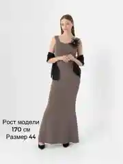 Серый платье женское вечерние на лямках в пол
