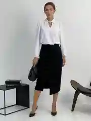 Черный юбка карандаш женская классическая