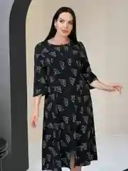 Черный платье женское А-силуэта, большие размеры