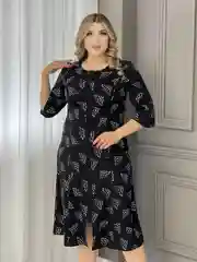 Черный платье женское А-силуэта, большие размеры