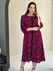 Вишнёвый платье женское А-силуэта, большие размеры